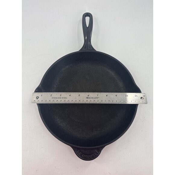 Le Creuset Enameled 26cm Cast Iron Double Spout Fry Pan Skillet Made In France - Picture 5 of 7